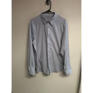 Lululemon Mens Large Commission Long Sleeve Button Up Shirt Light Blue